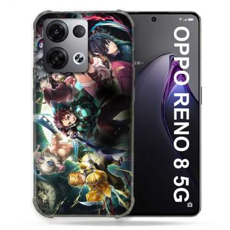 Coque Renforcée Pour Oppo Reno 8 5G Manga Demon Slayer Groupe