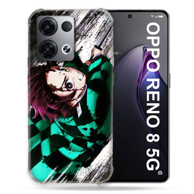 Coque Renforcée Pour Oppo Reno 8 5G Manga Demon Slayer Tanjiro