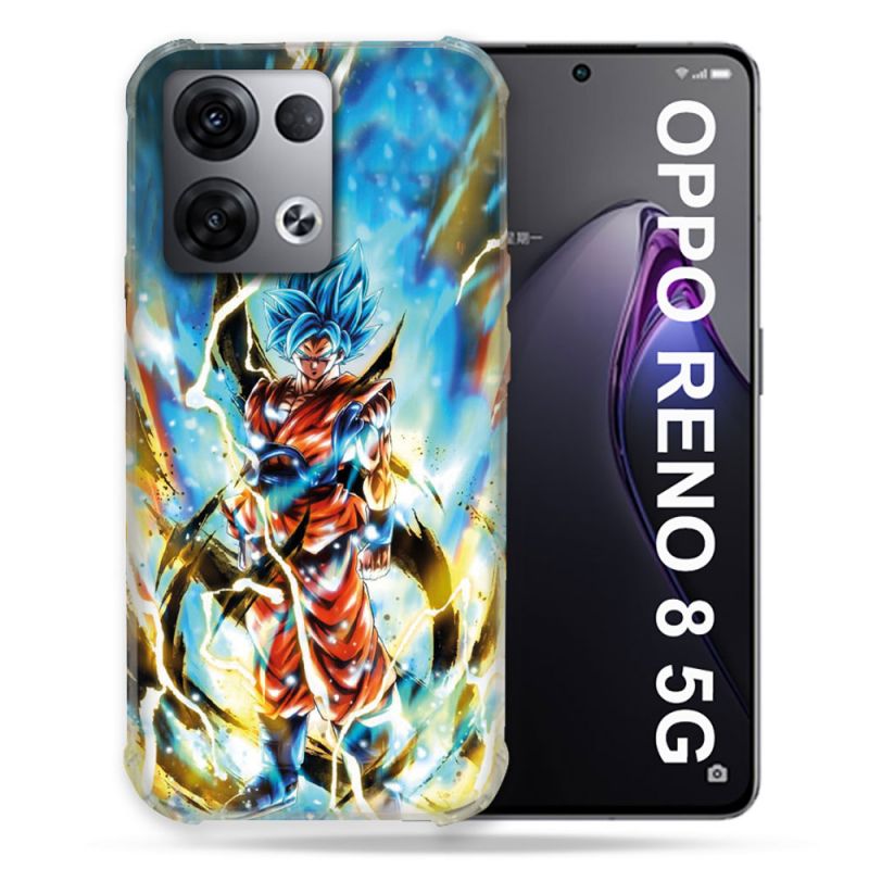 Coque Renforcée Pour Oppo Reno 8 5G Manga Dragon Ball Sangoku Blanc