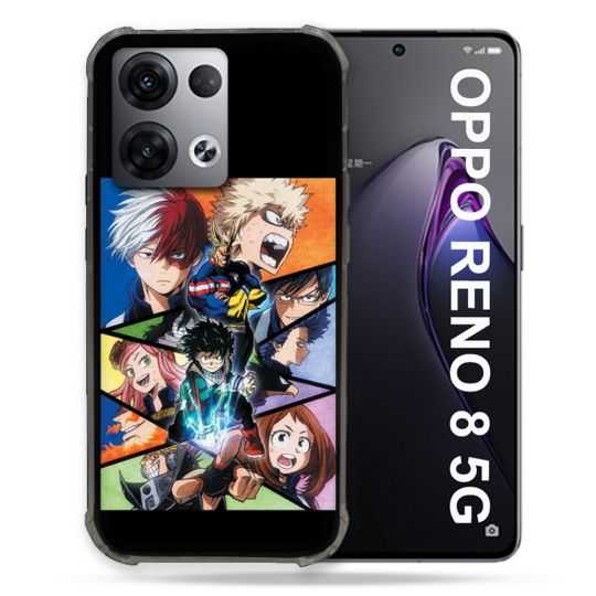 Coque Renforcée Pour Oppo Reno 8 5G Manga My Hero Academia Noir