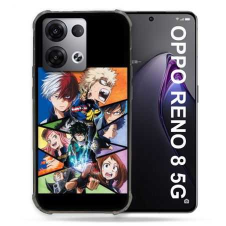 Coque Renforcée Pour Oppo Reno 8 5G Manga My Hero Academia Noir