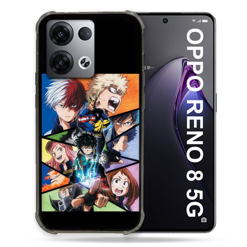 Coque Renforcée Pour Oppo Reno 8 5G Manga My Hero Academia Noir