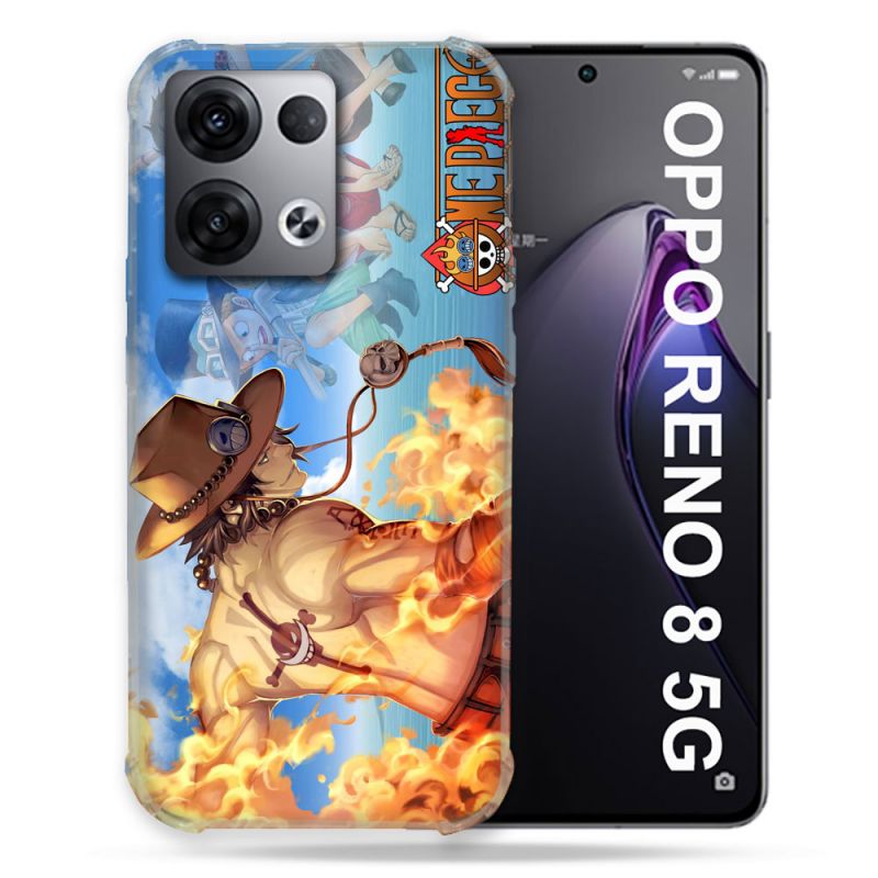 Coque Renforcée Pour Oppo Reno 8 5G Manga One Piece Ace Color