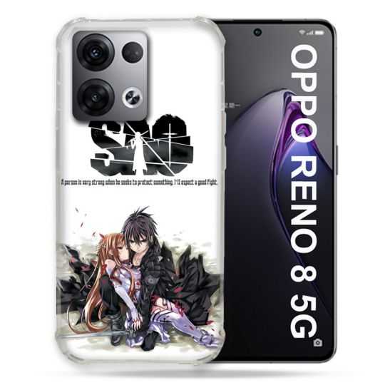 Coque Renforcée Pour Oppo Reno 8 5G Manga SAO sword Art Online Blanc