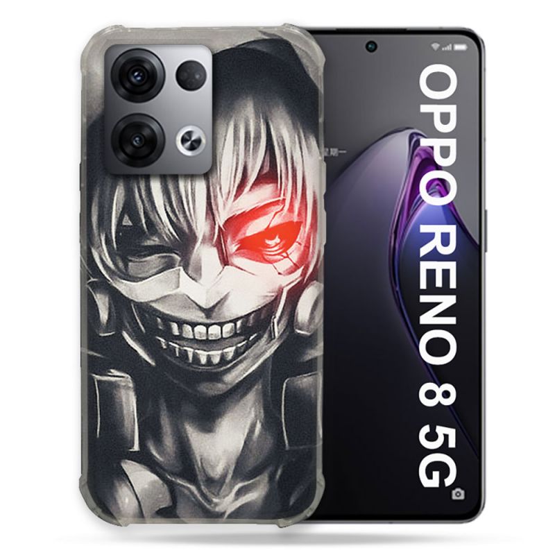 Coque Renforcée Pour Oppo Reno 8 5G Manga Tokyo Ghoul Kaneki Noir