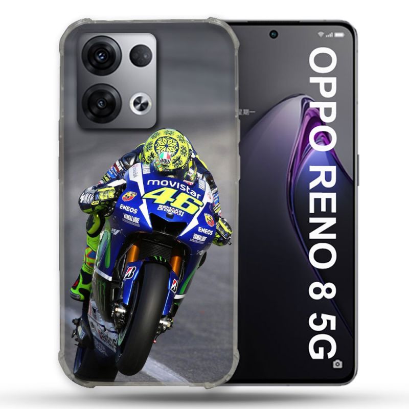 Coque Renforcée Pour Oppo Reno 8 5G Moto Course GP Wheeling 46