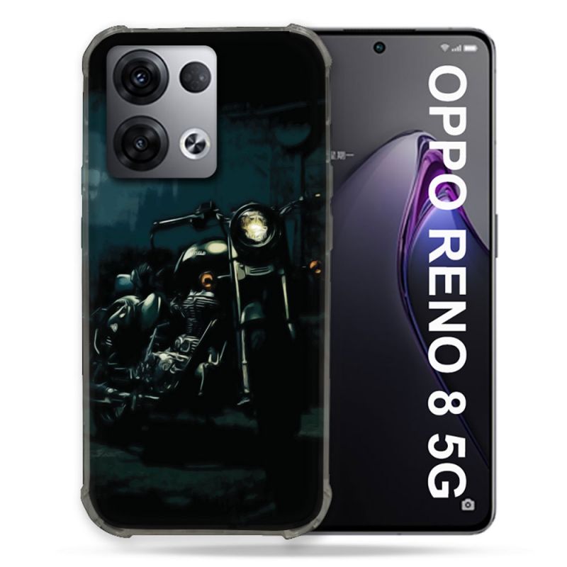 Coque Renforcée Pour Oppo Reno 8 5G Moto Harley Vintage