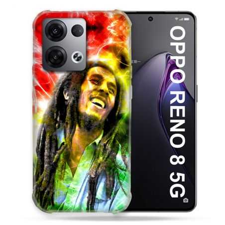 Coque Renforcée Pour Oppo Reno 8 5G Musique Bob Marley Color