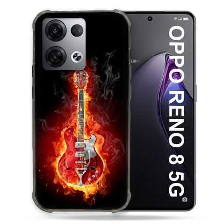 Coque Renforcée Pour Oppo Reno 8 5G Musique Guitare Electrique