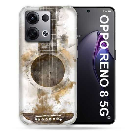 Coque Renforcée Pour Oppo Reno 8 5G Musique Guitare Tag