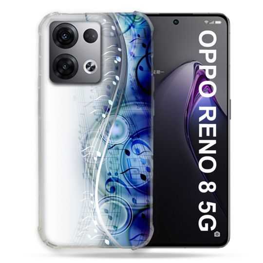 Coque Renforcée Pour Oppo Reno 8 5G Musique Partition Vague