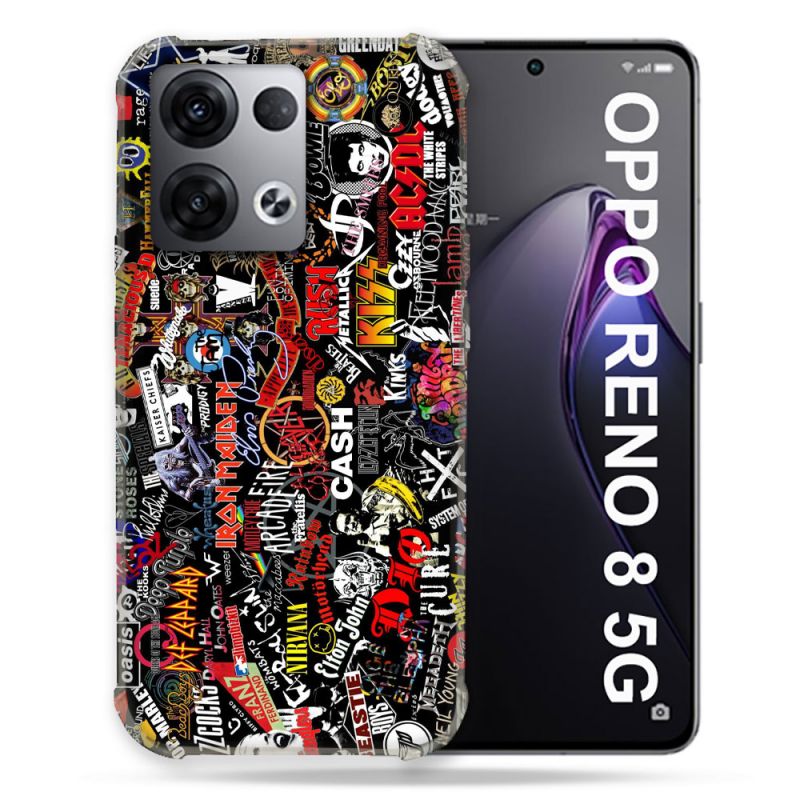 Coque Renforcée Pour Oppo Reno 8 5G Musique Rock Groupe