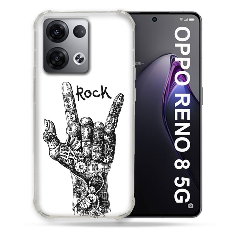 Coque Renforcée Pour Oppo Reno 8 5G Musique Rock Main