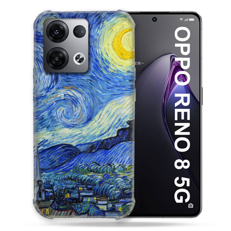 Coque Renforcée Pour Oppo Reno 8 5G Peinture La nuit étoilée