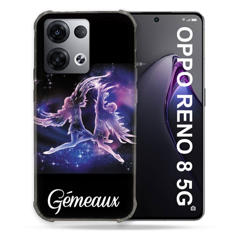 Coque Renforcée Pour Oppo Reno 8 5G Signe Zodiaque 2 Gémeaux