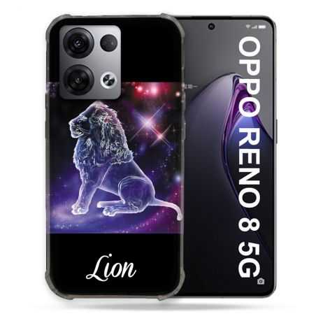 Coque Renforcée Pour Oppo Reno 8 5G Signe Zodiaque 2 Lion