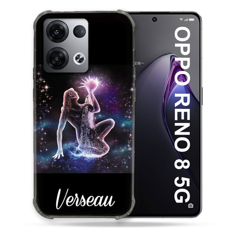 Coque Renforcée Pour Oppo Reno 8 5G Signe Zodiaque 2 Verseau