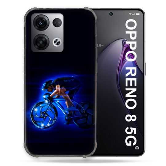 Coque Renforcée Pour Oppo Reno 8 5G Sport Cyclisme Bleu
