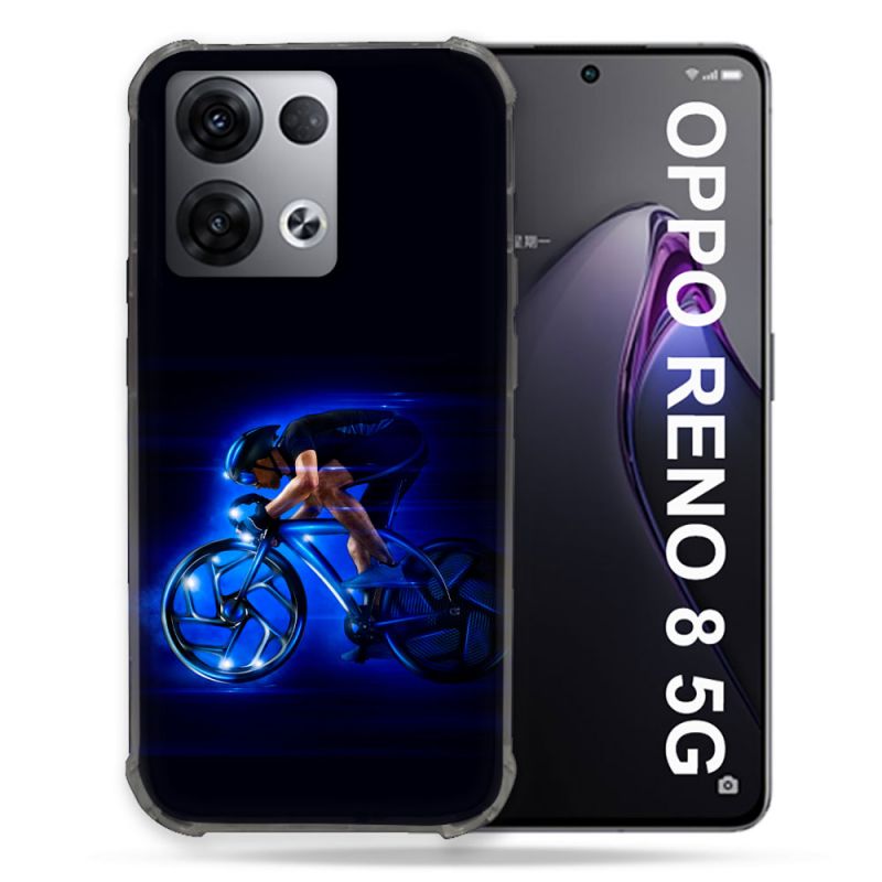 Coque Renforcée Pour Oppo Reno 8 5G Sport Cyclisme Bleu