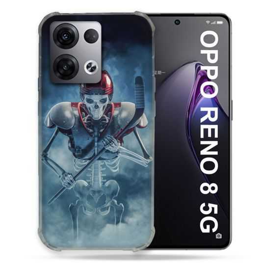 Coque Renforcée Pour Oppo Reno 8 5G Sport Hockey Squelette