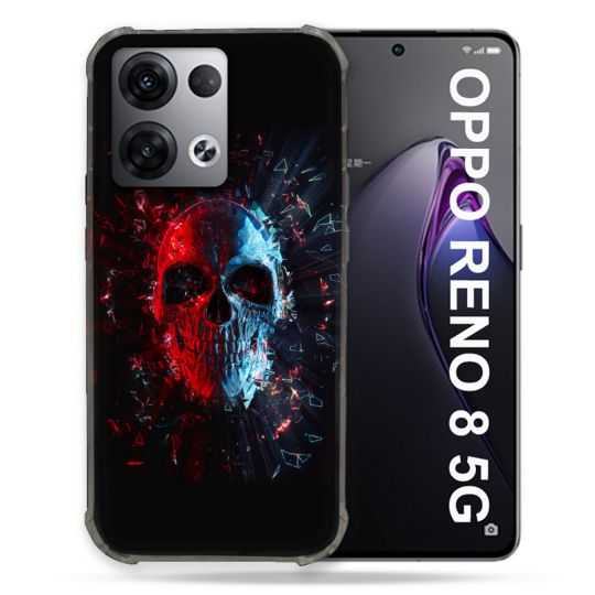 Coque Renforcée Pour Oppo Reno 8 5G Tete de Mort Deflagration