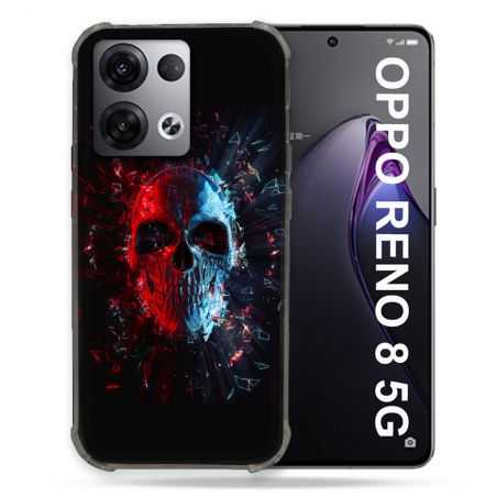 Coque Renforcée Pour Oppo Reno 8 5G Tete de Mort Deflagration