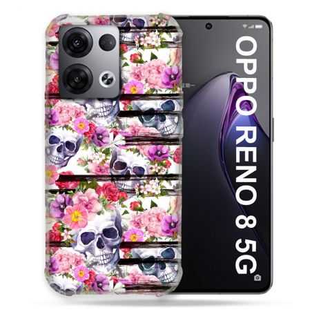 Coque Renforcée Pour Oppo Reno 8 5G Tete de Mort Pattern