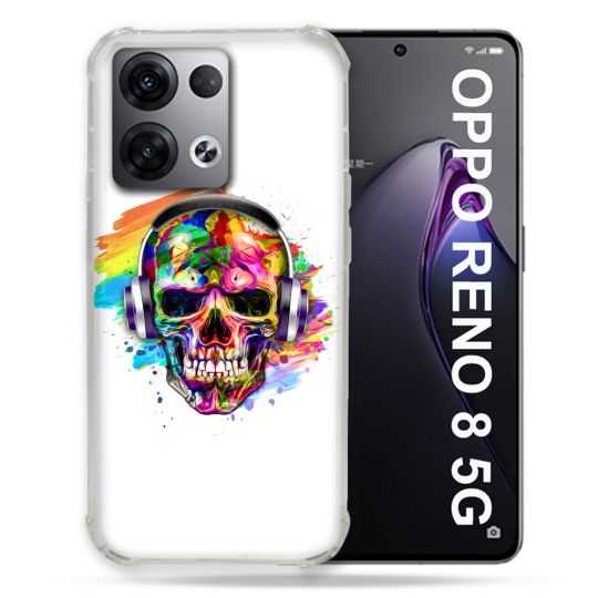 Coque Renforcée Pour Oppo Reno 8 5G Tete de Mort Tag