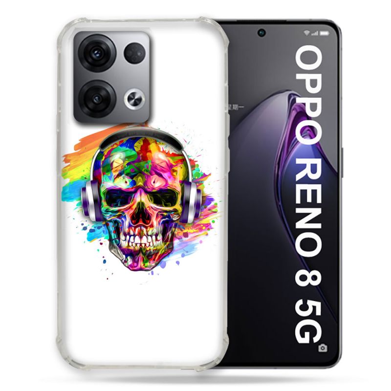 Coque Renforcée Pour Oppo Reno 8 5G Tete de Mort Tag