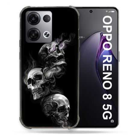 Coque Renforcée Pour Oppo Reno 8 5G Tete de Mort Triple