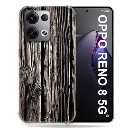 Coque Renforcée Pour Oppo Reno 8 5G Texture Bois