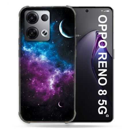 Coque Renforcée Pour Oppo Reno 8 5G Univers Bleu Violet