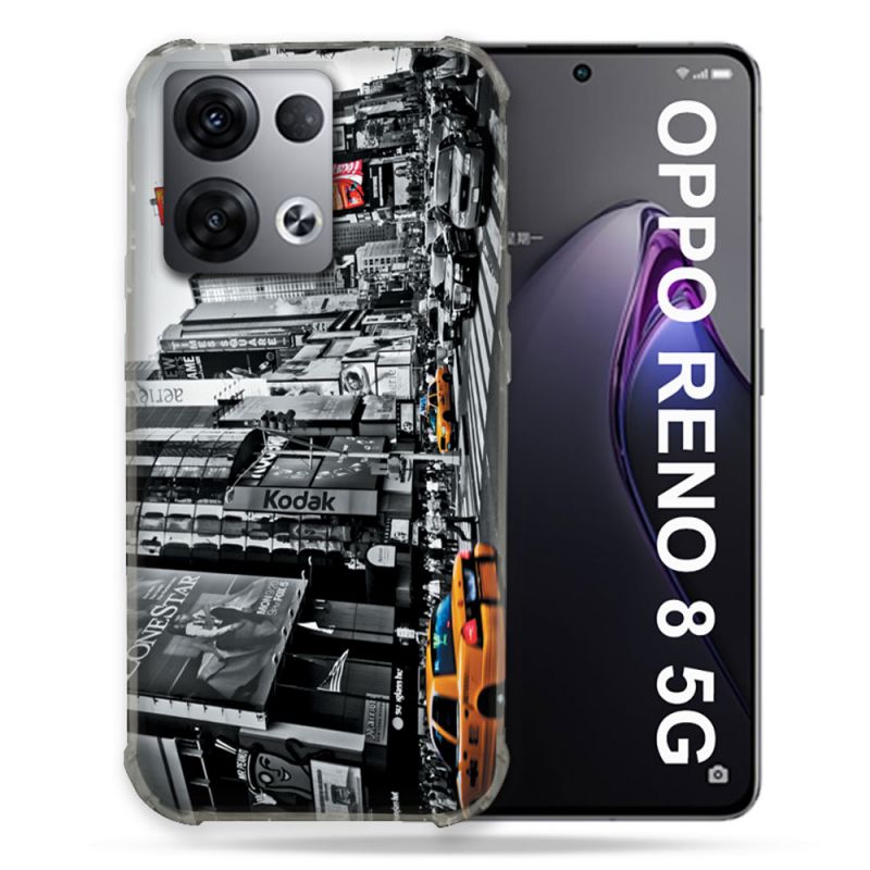 Coque Renforcée Pour Oppo Reno 8 5G Voyage Amerique USA New York Taxi