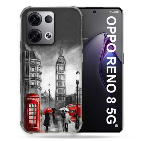 Coque Renforcée Pour Oppo Reno 8 5G Voyage Angleterre Londres Vintage