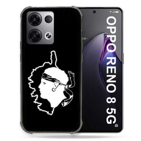 Coque Renforcée Pour Oppo Reno 8 5G Voyage Corse Noir