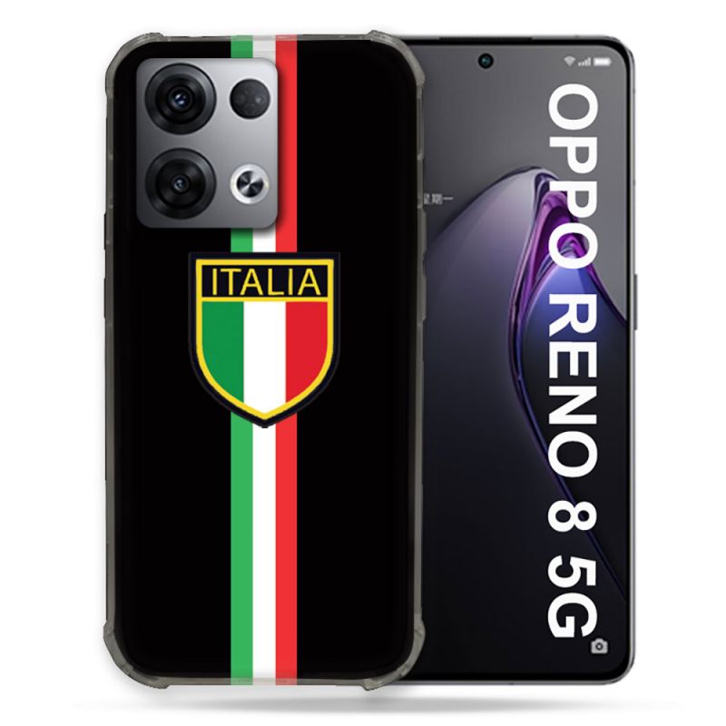 Coque Renforcée Pour Oppo Reno 8 5G Voyage Italie 3 Noir