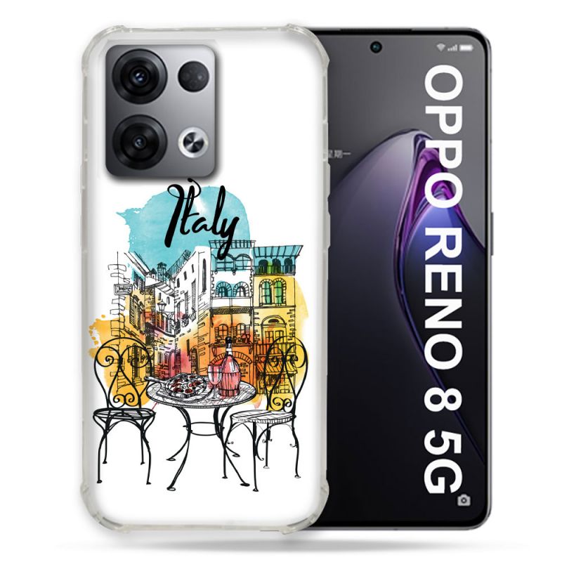 Coque Renforcée Pour Oppo Reno 8 5G Voyage Italie Vintage
