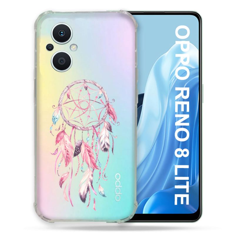 Coque Renforcée Transparente Pour Oppo Reno 8 5G Attrape Reve Rose