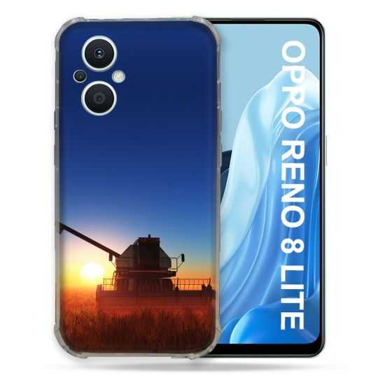 Coque Renforcée Pour Oppo Reno 8 Lite 5G Agriculture Moissonneuse Soleil