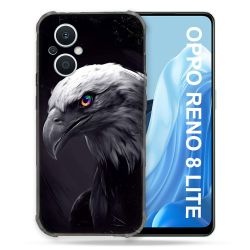 Coque Renforcée Pour Oppo Reno 8 Lite 5G Animal Aigle Royal Noir