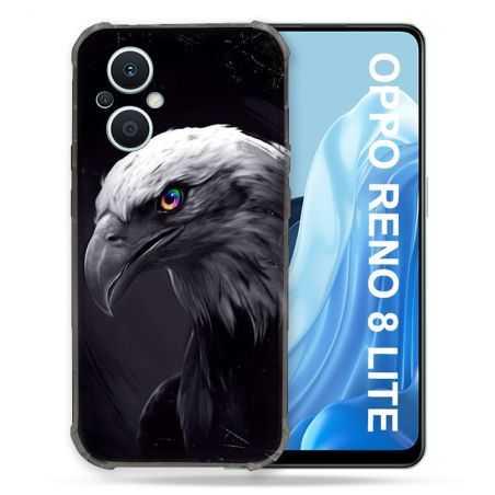 Coque Renforcée Pour Oppo Reno 8 Lite 5G Animal Aigle Royal Noir