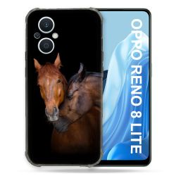Coque Renforcée Pour Oppo Reno 8 Lite 5G Animal Cheval Marron