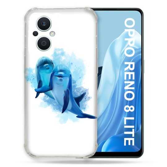 Coque Renforcée Pour Oppo Reno 8 Lite 5G Animal Dauphin Duo