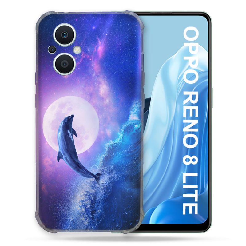 Coque Renforcée Pour Oppo Reno 8 Lite 5G Animal Dauphin Vague