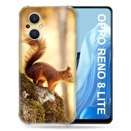 Coque Renforcée Pour Oppo Reno 8 Lite 5G Animal Ecureuil Bois