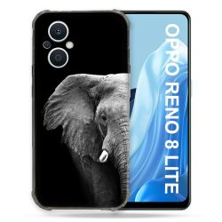 Coque Renforcée Pour Oppo Reno 8 Lite 5G Animal Elephant Noir