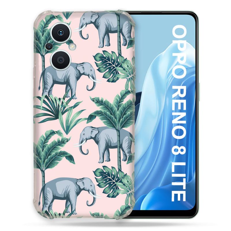 Coque Renforcée Pour Oppo Reno 8 Lite 5G Animal Elephant Pattern