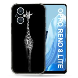 Coque Renforcée Pour Oppo Reno 8 Lite 5G Animal Girafe Noire
