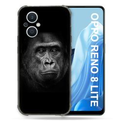 Coque Renforcée Pour Oppo Reno 8 Lite 5G Animal Gorille Noir