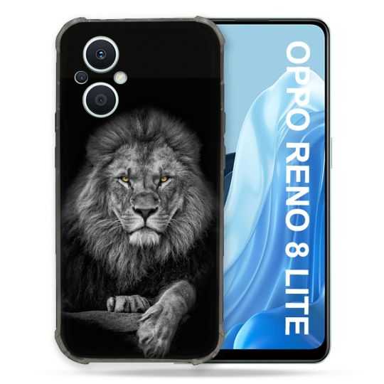 Coque Renforcée Pour Oppo Reno 8 Lite 5G Animal Lion Majestueux